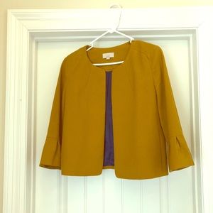 Loft ruffle cuff cropped jacket